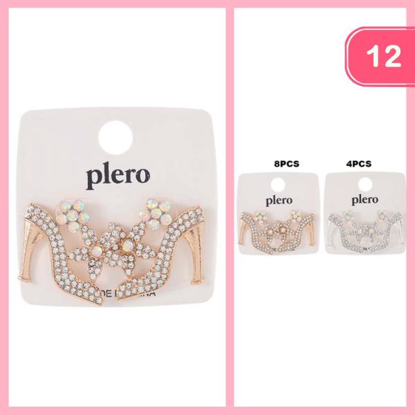 RHINESTONE HEEL EARRING (12 UNITS)