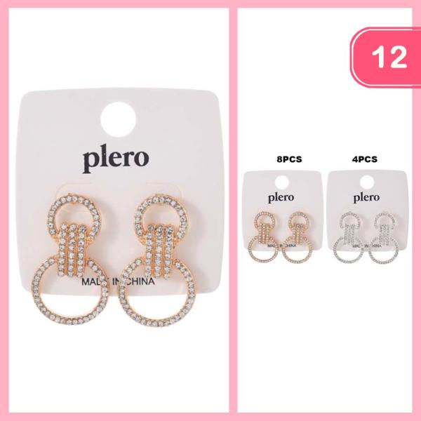 RHINESTONE EARRINGS (12 UNITS )