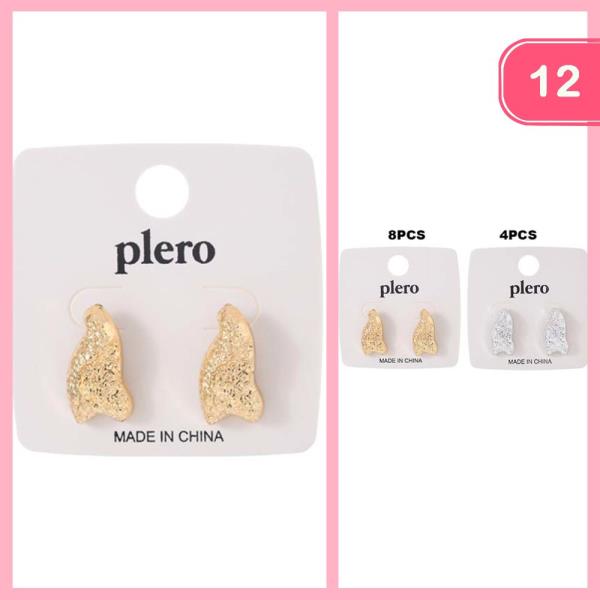 TEXTURED EARRINGS (12 UNITS)