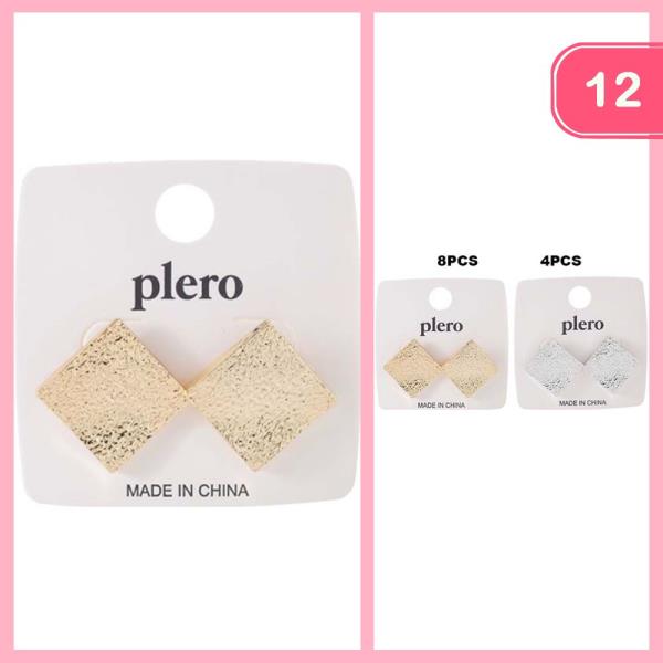 TEXTURED EARRINGS (12 UNITS)