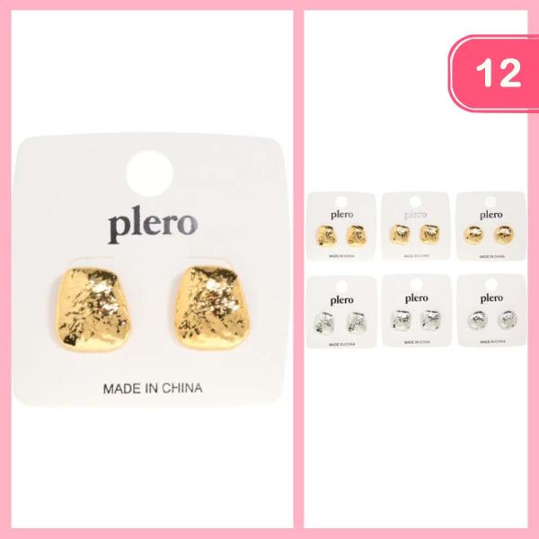 TEXTURED STUD EARRING (12 UNITS)