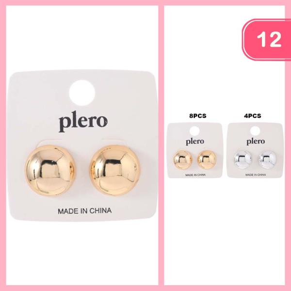 ROUND STUD EARRINGS (12 UNITS)