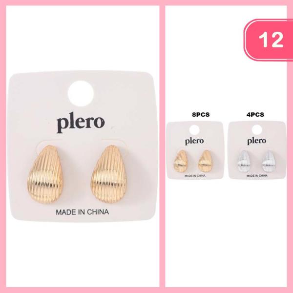 LINED TEARDROP EARRING (12 UNITS)