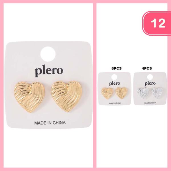 HEART LINED EARRING (12 UNITS)