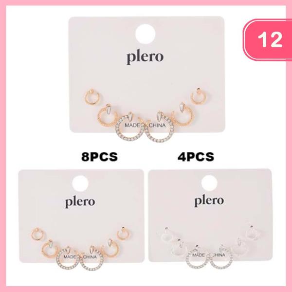 RHINESTONE ASSORTED EARRING SET (12 UNITS)