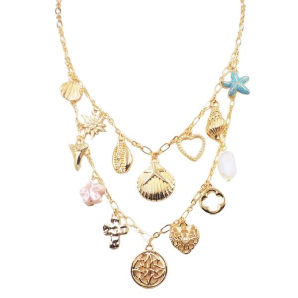 SEALIFE MULTI CHARM LAYERED NECKLACE