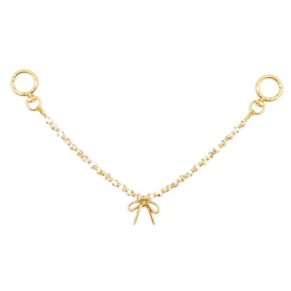 RIBBON BOW CERAMIC BEAD BAG CHARM