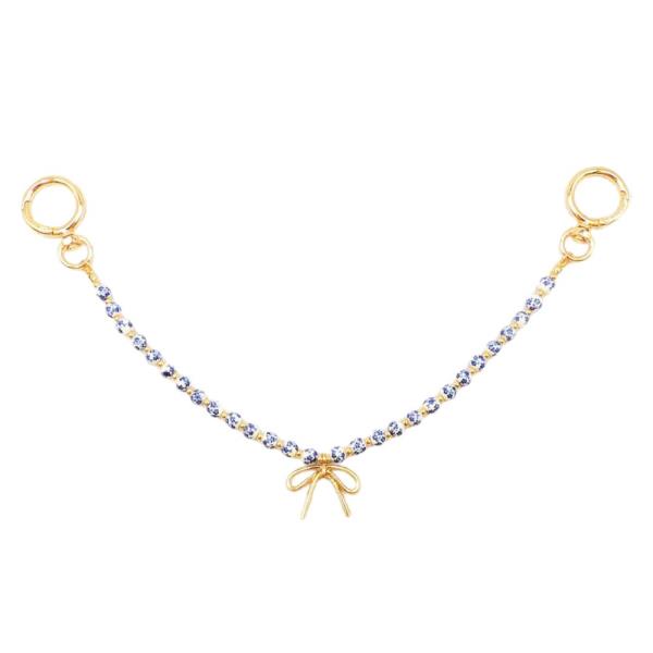 RIBBON BOW CERAMIC BEAD BAG CHARM