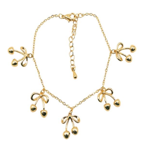 CHERRY CHARM METAL BRACELET