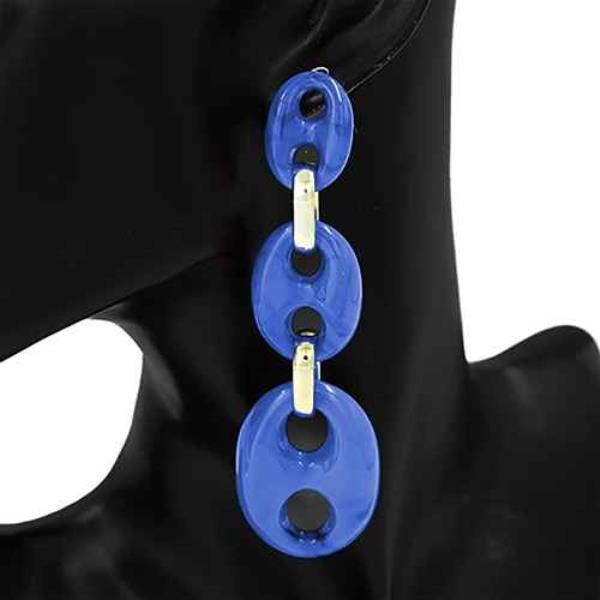 TRIPLE OVAL LINK DANGLE EARRING
