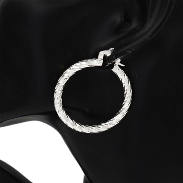 TWISTED TEXTURE METAL HOOP EARRING