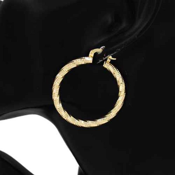 TWISTED TEXTURE METAL HOOP EARRING