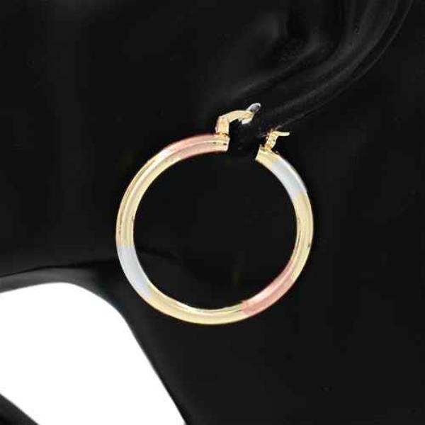 TWO TONE HOOP EARRING