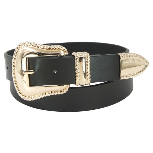 ROPE TRIMMED MODERN WESTERN BUCKLE BELT
