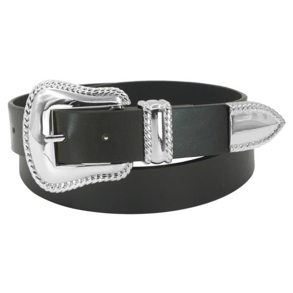 ROPE TRIMMED MODERN WESTERN BUCKLE BELT