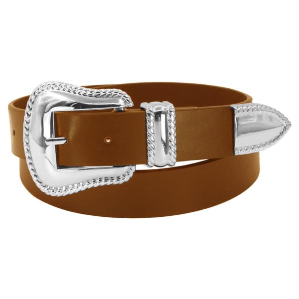ROPE TRIMMED MODERN WESTERN BUCKLE BELT