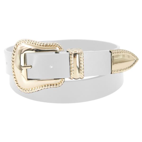 ROPE TRIMMED MODERN WESTERN BUCKLE BELT