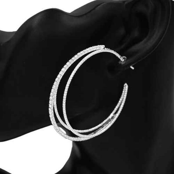 3 LAYERED C HOOP EARRING