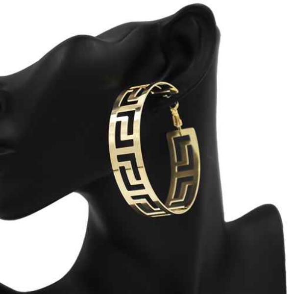 GREEK PATTERN HOOP EARRING