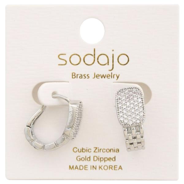 SODAJO CZ GOLD DIPPED HOOP EARRING