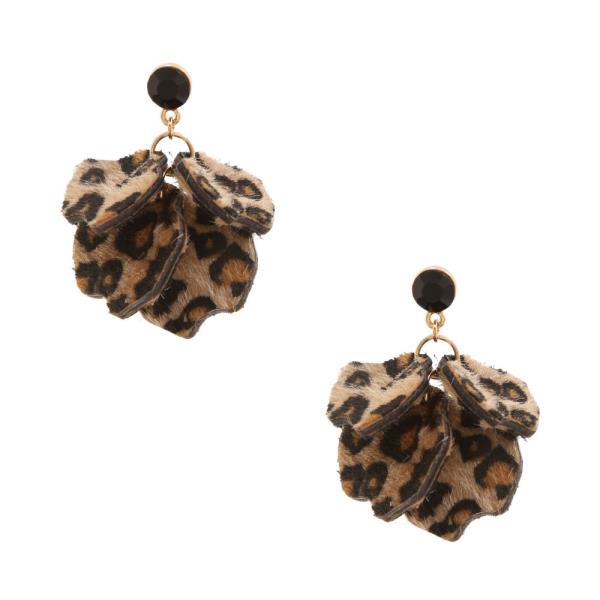 ANIMAL PRINT PETAL EARRING