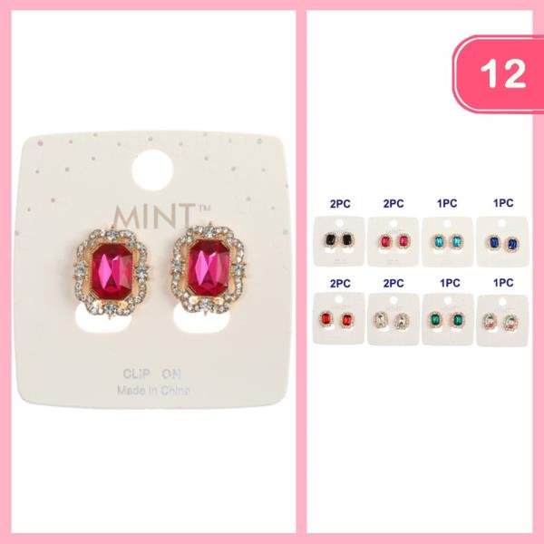 RHINESTONE  EARRING (12 UNITS)