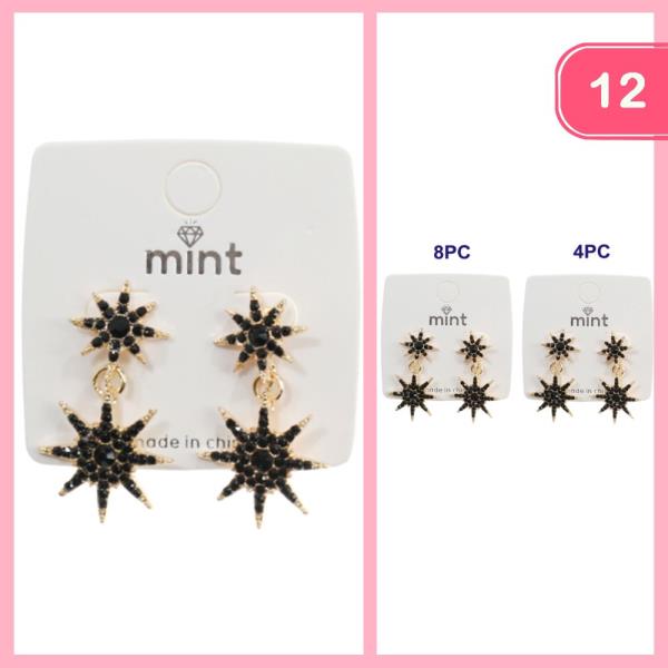 RHINESTONE STAR DANGLE EARRING (12 UNITS)
