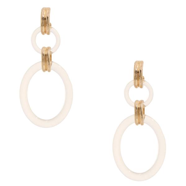 TRANSPARENT OVAL LINK DANGLE EARRING