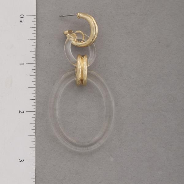TRANSPARENT OVAL LINK DANGLE EARRING