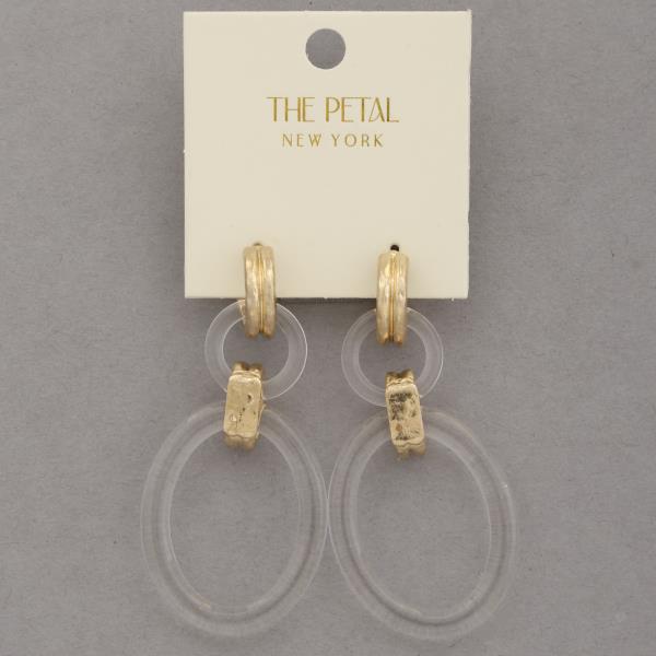 TRANSPARENT OVAL LINK DANGLE EARRING