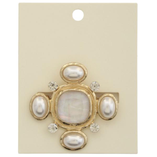 PEARL CRYSTAL BROOCH