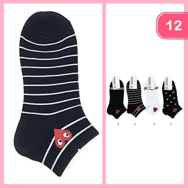 STRIPPED HEART SOCKS (12 UNITS)