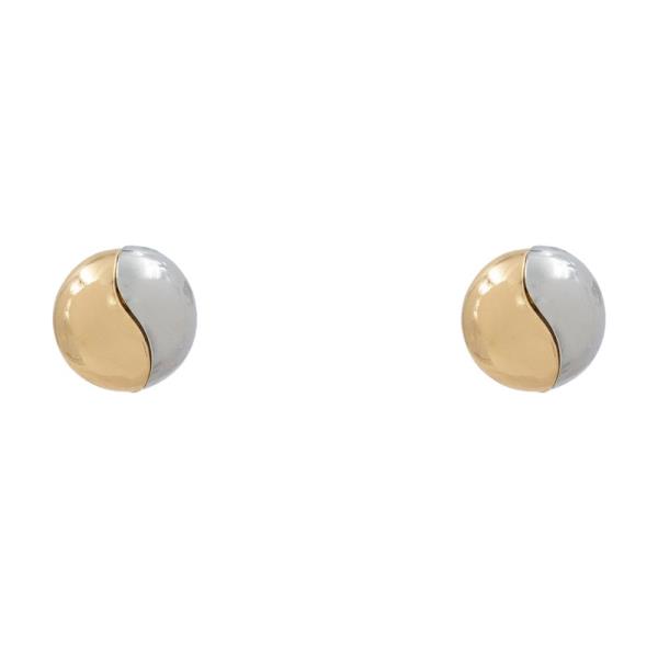 TWO TONE ROUND EARRING