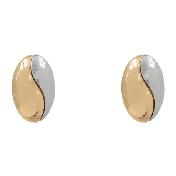 TWO TONE OVAL EARRING
