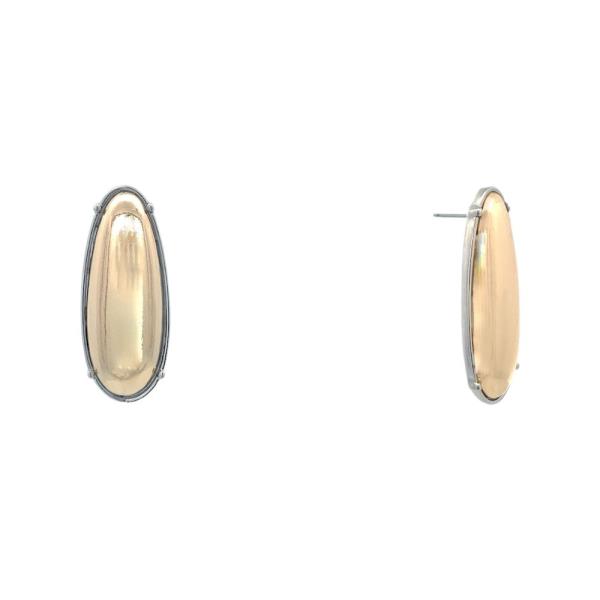 TWO TONE OVAL EARRING