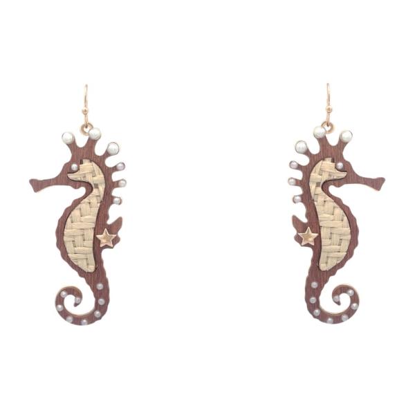 RATTAN SEAHORSE EARRING