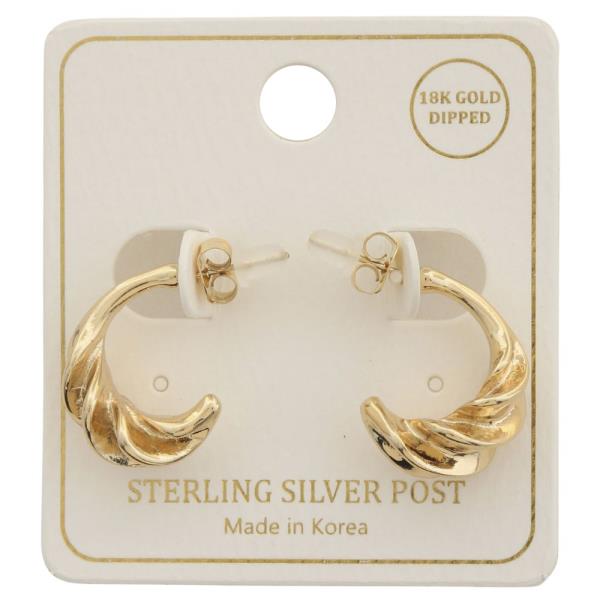 TWISTED OPEN OVAL 18K GOLD DIPPED EARRING