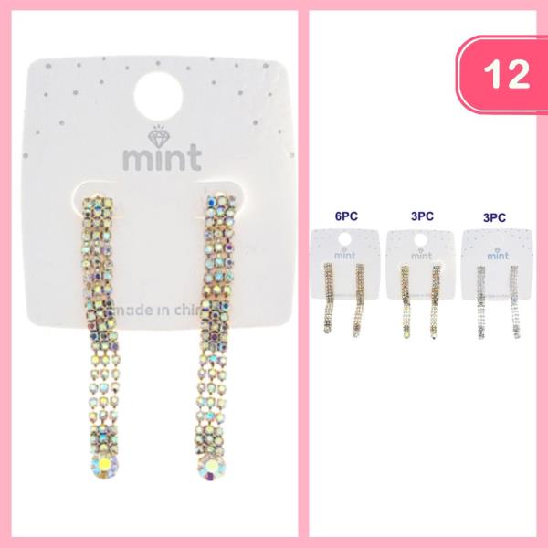 RHINESTONE TASSEL EARRING (12 UNITS)