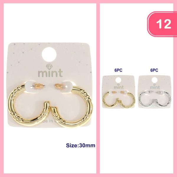 HAMMERED HOOP EARRING (12 UNITS)