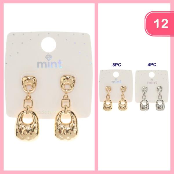 TEXTURED DANGLE EARRINGS (12 UNITS)