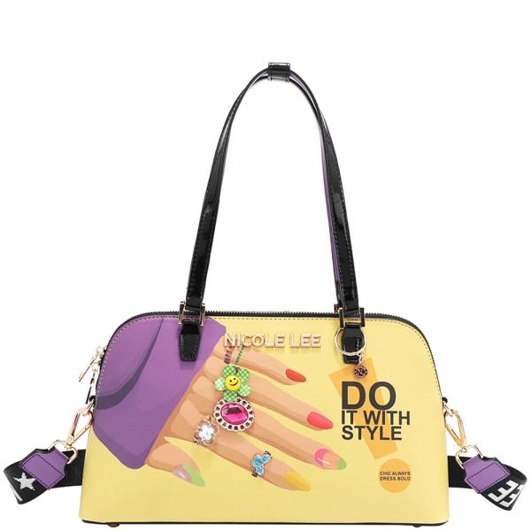 NICOLE LEE NAIL POLISH DOME SHOULDER BAG