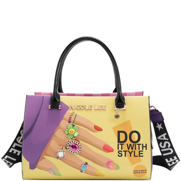 NICOLE LEE NAIL POLISH SATCHEL BAG