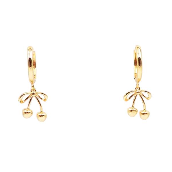 CHERRY CHARM HUGGIE HOOP EARRING