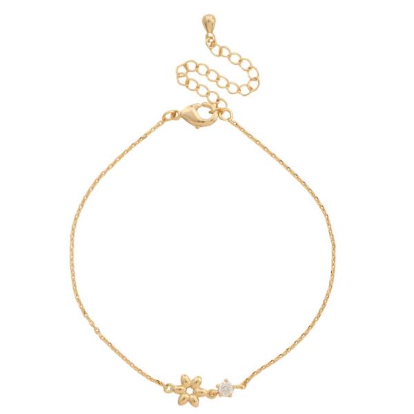 SODAJO DAINTY FLOWER CZ GOLD DIPPED BRACELET