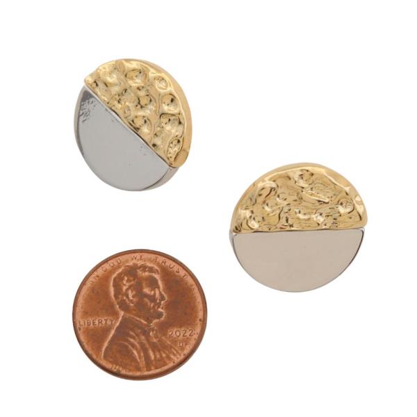 SODAJO TWO TONE ROUND GOLD DIPPED EARRING