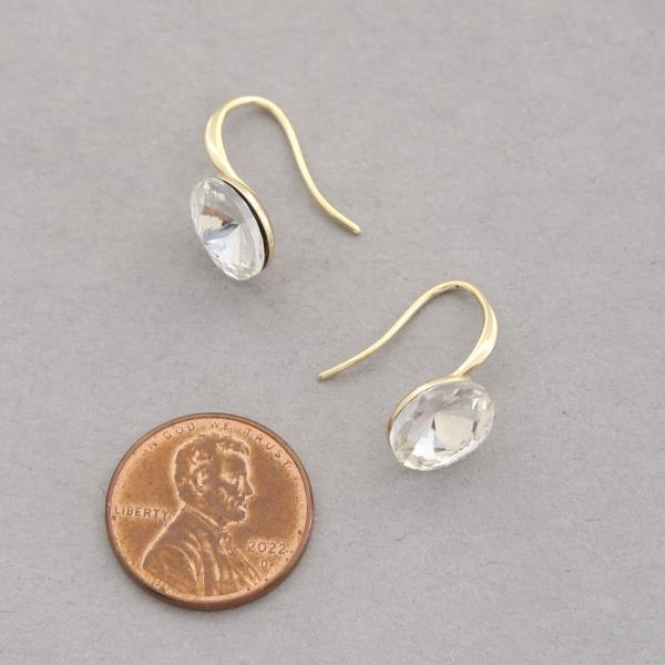 SODAJO ROUND STONE GOLD DIPPED EARRING