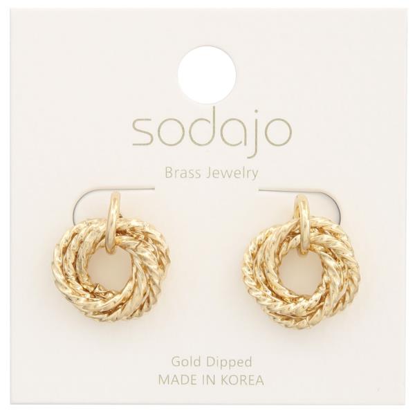 SODAJO KNOT GOLD DIPPED EARRING