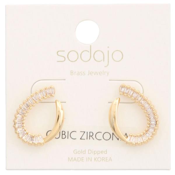 SODAJO CZ OPEN OVAL GOLD DIPPED EARRING