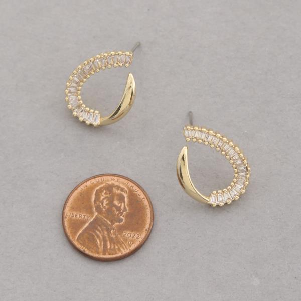 SODAJO CZ OPEN OVAL GOLD DIPPED EARRING