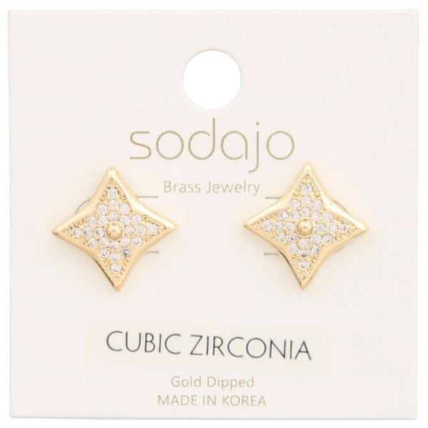 SODAJO CZ STAR GOLD DIPPED EARRING